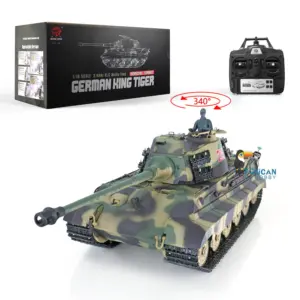 Henglong 1/16 RTR RC Tank 7.0 3888A Plastic German King Tiger w/ Barrel Recoil BB Shooting Gearbox Sound Effect Infrared Battle