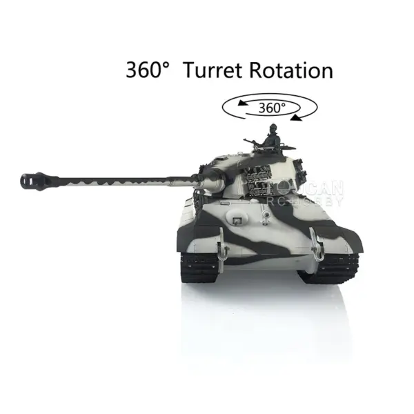 Henglong 1/16 Scale RC Tank German King Tiger 3888A 7.0 Plastic Tank w/ 360Degrees Rotating Turret BB Shooting w/o Barrel Recoil
