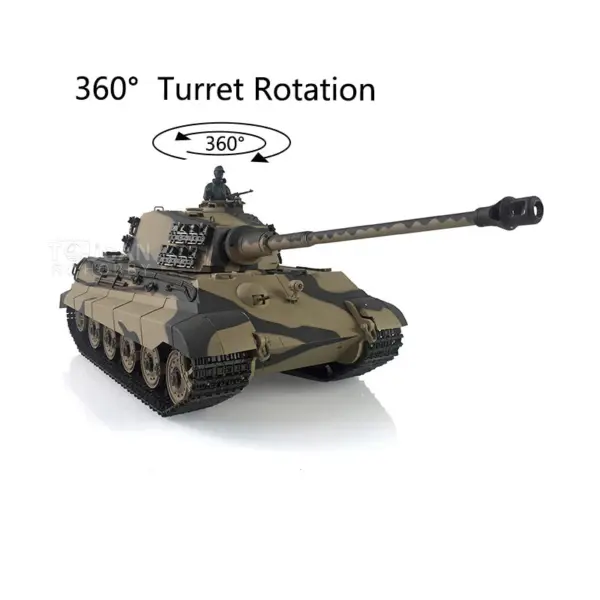 Henglong 1/16 Scale RC Tank German King Tiger 3888A 7.0 Plastic Tank w/ 360Degrees Rotating Turret BB Shooting w/o Barrel Recoil