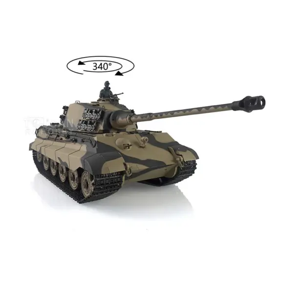 Henglong 1/16 Scale 7.0 3888A Remote Control Tank Plastic German King Tiger w/ BB Shooting Gearbox Sound Effect w/o Barrel Recoil