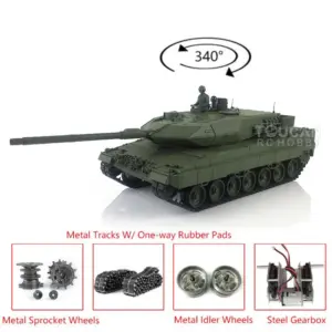 Heng Long 1/16 TK 7.0 Upgraded Ready to Run Leopard2A6 RC Tank 3889 Light Sound Military War Battle Vehicle Birthday Gifts
