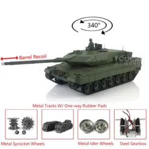 Heng Long 1/16 TK7.0 Edition Leopard2A6 RTR RC Tank 3889 Barrel Recoil Metal Tracks Rubber Pad Father's Day Festival Boys Gift
