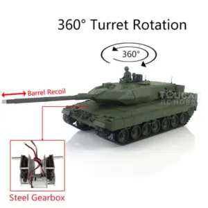 Heng Long 1/16 Military Tank TK7.0 Plastic Leopard2A6 RC Tank 3889 FPV Steel Gearbox Barrel Recoil Radio Control Rotating Turret