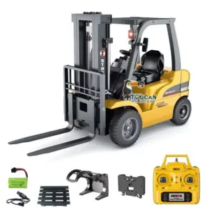 HIUNA 577 1/14 Electric Lifting Remote Control Forklift Model RC Construction Vehicle Battery Light Sound Effect Battery