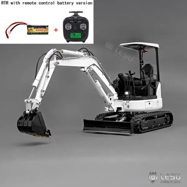 Metal LESU PC30 1/14 RC Hydraulic Excavator Mini Pump 6CH Plunger-type Valve Remote Control Digger RTR Flysky ST8 Radio Battery