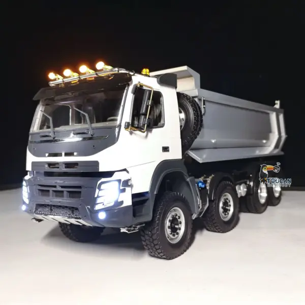 JDMODEL RC Dump 1/14 Metal Hydraulic Dumper 8*8 Truck AWD W/ Hopper Cylinder Tube 2Speed Differential Axle Motor Servo ESC Radio