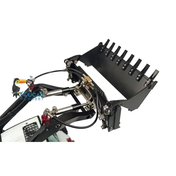 LESU 1/14 Aoue LT5H Wheeled Skid-Steer RC Hydraulic Loader Model Sound Lights Wheel Metal Sieve Bucket Gripper Hay Clamp Cleaner