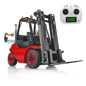 LESU RC 1/14 Hydraulic forklift Transfer Car Truck Model ESC Motor Light Sound System Metal Front Rear Wheel Hub Toolbox