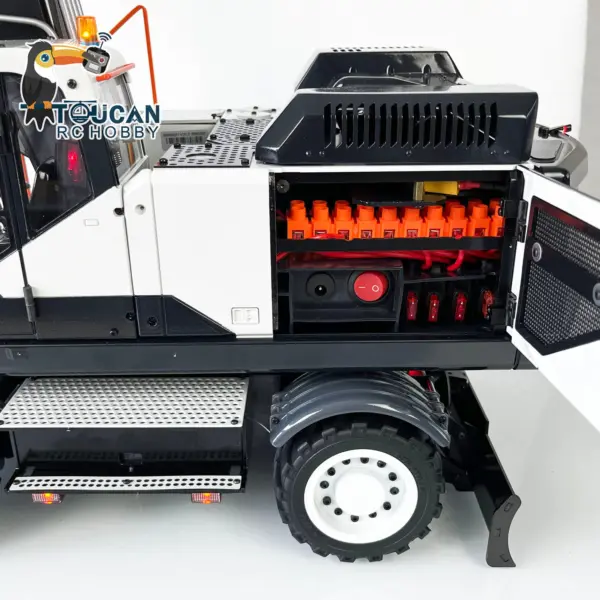 EC380 1/14 RC Hydraulic Excavator Wheeled Construction Vehicle 3-arm Remote Control Diggers Model Grab Tiltable Clamshell Bucket