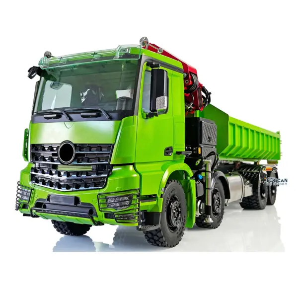 1/14 LESU 8x8 RC Metal Painted and Assembled Hydraulic Crane Dumper Tipper Truck RTR Electric Dump Car Servo Motor ESC