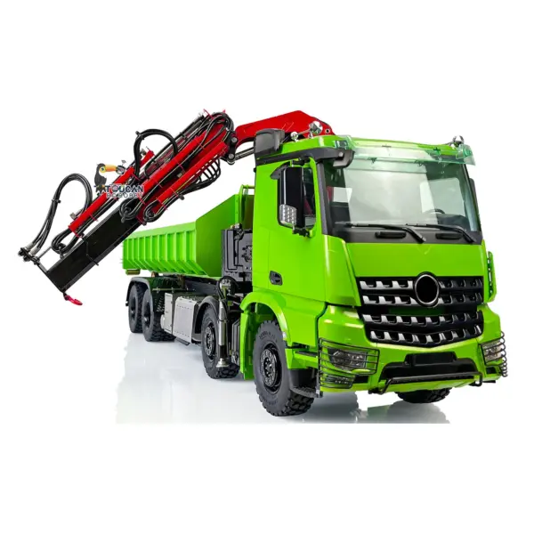 1/14 LESU 8x8 RC Metal Painted and Assembled Hydraulic Crane Dumper Tipper Truck RTR Electric Dump Car Servo Motor ESC