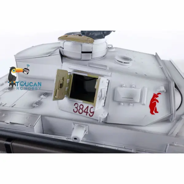 Henglong 1/16 Snow 7.0 Customized Panzer III H RTR RC Tank 3849 Metal Wheels Tracks Barrel Radio Controller 360 Degree Turret Rotation Infrared Combating Transmitter Receiver