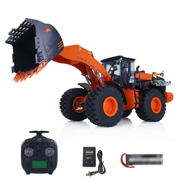 JDMODEL 1/14 RC Metal Loader ZW370 198 Hydraulic Construction Vehicle Realistic Scale Model Light Sound Radio System for Sale