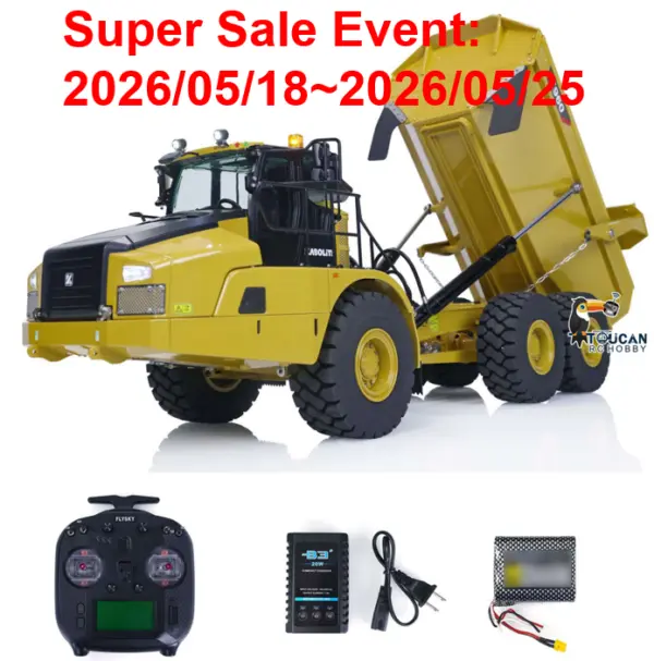 KABOLITE K960 1/20 Scale RC Hydraulic Articulated Truck 6x6 Remote Control Dumper Cars Model Motor Servo Battery Charger