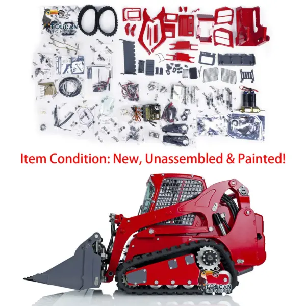LESU 1/14 RC Metal Aoue LT5 Hydraulic Skid-Steer Loader Radio Controlled Painted Tracked Model W/ Sound Light System Pump