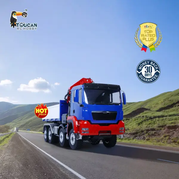 1/14 LESU 8X8 RC Hydraulic Crane Dump Truck Remote Control Dumper Car RTR Tipper Painted Assembled Hobby Models DIY