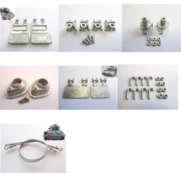 1/16 Mato Metal Machine Gun Radiator Fan Inspection Hatches Sprocket Hubs Towing Cable Radio Controlled RTR Tank German Panzer III