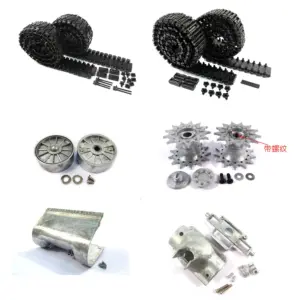 Mato 1/16 Sherman Radio Controlled Tank Metal Barrel Gun Mount Differential Cover Sprockets Idlers Tracks W/ Duckbills Spare Parts