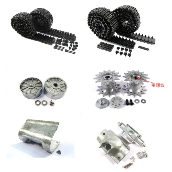 Mato 1/16 Sherman Radio Controlled Tank Metal Barrel Gun Mount Differential Cover Sprockets Idlers Tracks W/ Duckbills Spare Parts