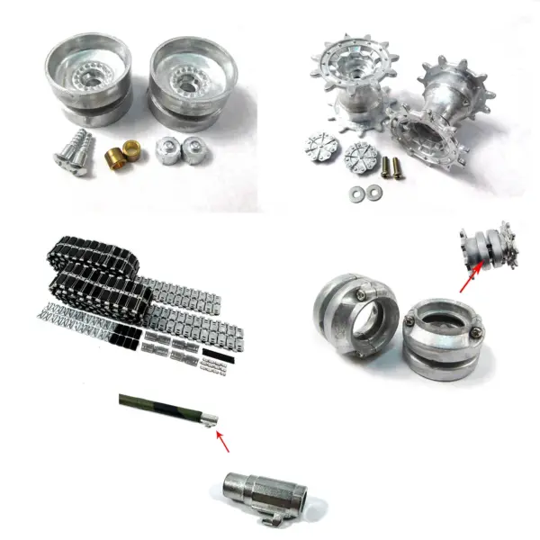 1:16 Mato Leopard2A6 Radio Control RTR Tank Model Metal Spare Parts Tracks Rubber Pads Barrel Muzzle Sprockets Idlers W/ Bearings