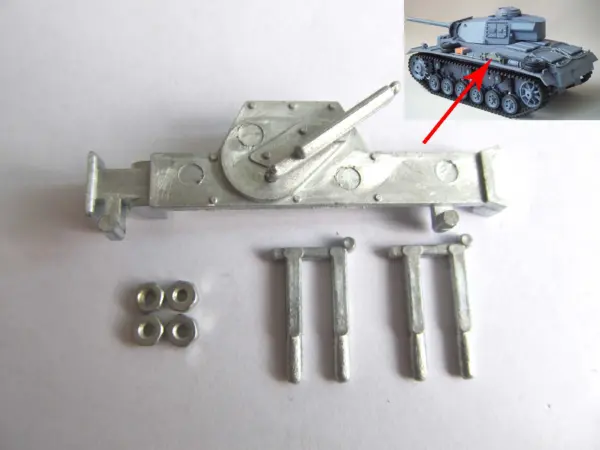 Mato 1/16 Radio Controlld RTR Tank German Panzer III Metal Air Intake Box Machine Gun Exhaust Lifting Jack Tracks Tensioners Part