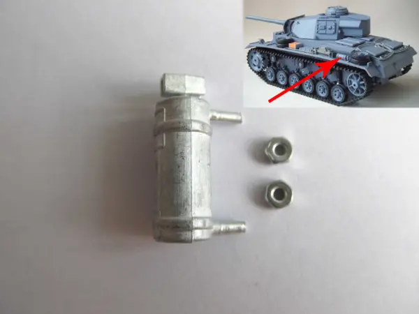 1/16 Mato Radio Controlld RTR Tank German Panzer III Metal Spare Part Fire Extinguisher Upper Hull Box Bar Front Plate