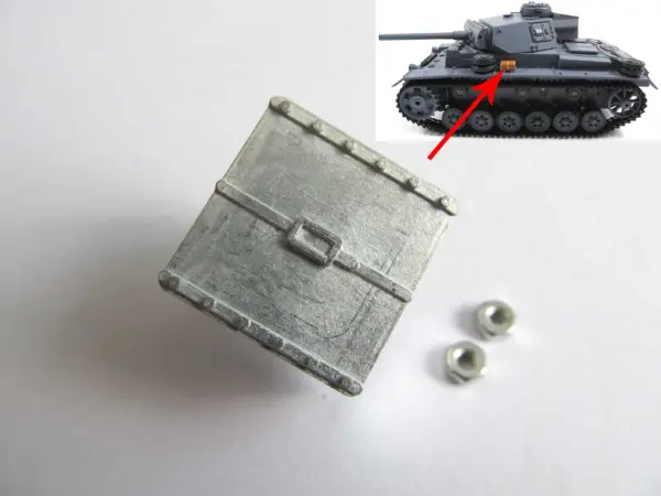 1/16 Mato Radio Controlld RTR Tank German Panzer III Metal Spare Part Fire Extinguisher Upper Hull Box Bar Front Plate
