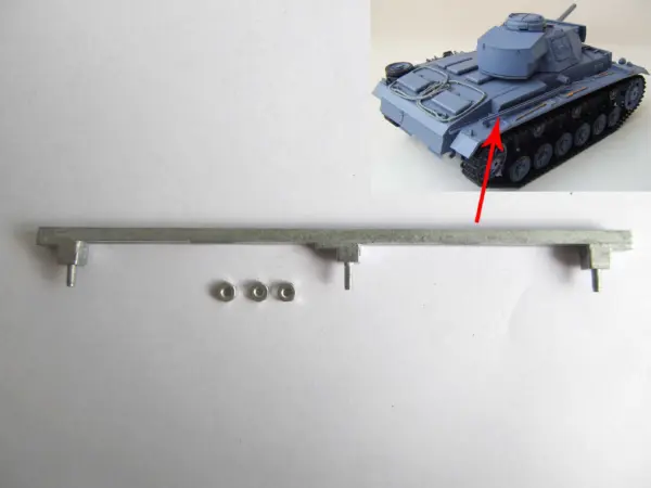 1/16 Mato Radio Controlld RTR Tank German Panzer III Metal Spare Part Fire Extinguisher Upper Hull Box Bar Front Plate