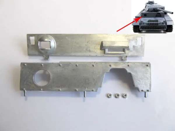 1/16 Mato Radio Controlld RTR Tank German Panzer III Metal Spare Part Fire Extinguisher Upper Hull Box Bar Front Plate