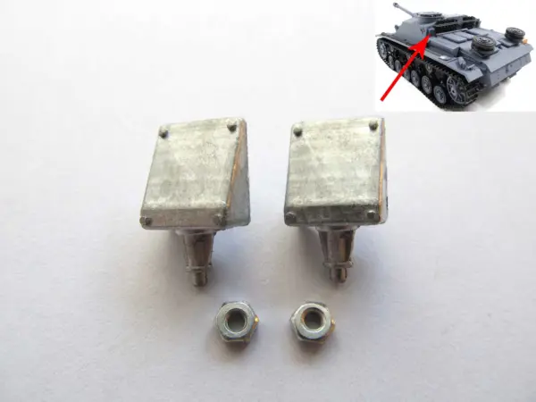 1/16 Mato Radio Controlled RTR Tank German Stug III Metal Aerial Mount Turret Side Handrail Cupola Front Plate Barreltlet Part