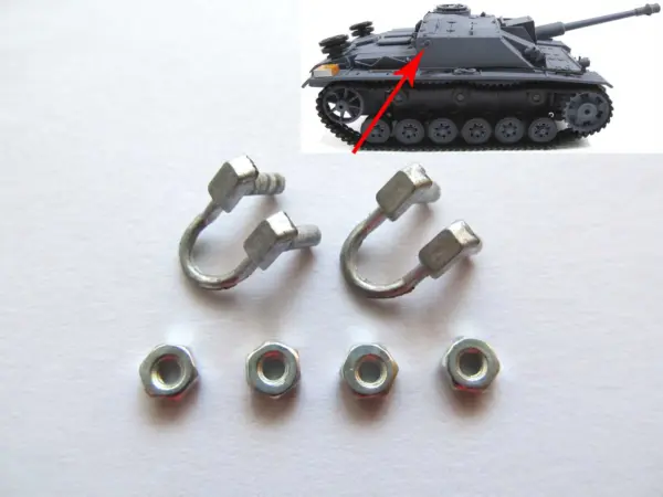 1/16 Mato Radio Controlled RTR Tank German Stug III Metal Aerial Mount Turret Side Handrail Cupola Front Plate Barreltlet Part