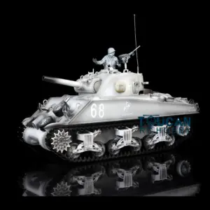 Henglong 1/16 7.0 Upgraded M4A3 Sherman Radio Control Tank 3898 Barrel Recoil 360Degrees Rotating Turret BB Shooting Sound Effect