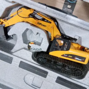 HUINA New Upgrade 580 1/14 Metal Excavator Model Engineering Vehicle Electric Ball Grabber 360 Rotating Shear Claw Sound Lights