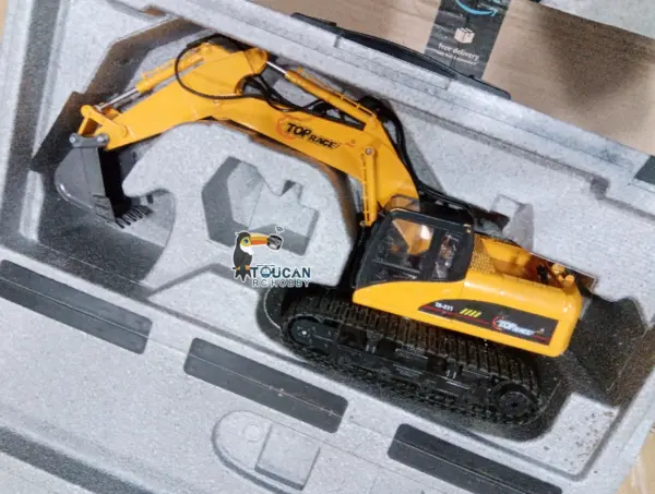 HUINA New Upgrade 580 1/14 Metal Excavator Model Engineering Vehicle Electric Ball Grabber 360 Rotating Shear Claw Sound Lights