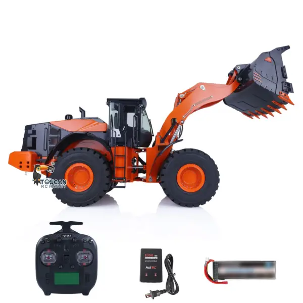 JDMODEL 1/14 RC Metal Loader ZW370 198 Hydraulic Construction Vehicle Realistic Scale Model Light Sound Radio System for Sale