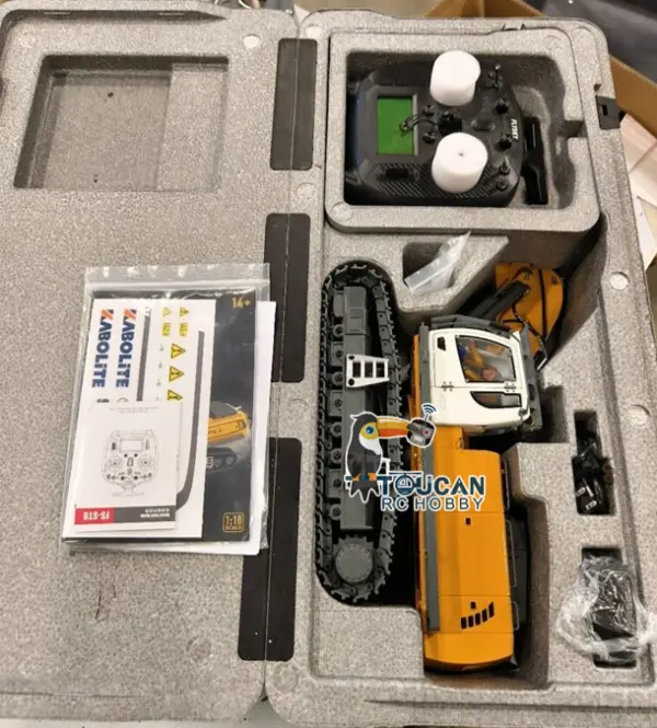 KABOLITE 1/18 K962 100S Remote Control Hydraulic Excavator RC Digger Electric Claw Ripper Hammer Construction Car Machine Toys
