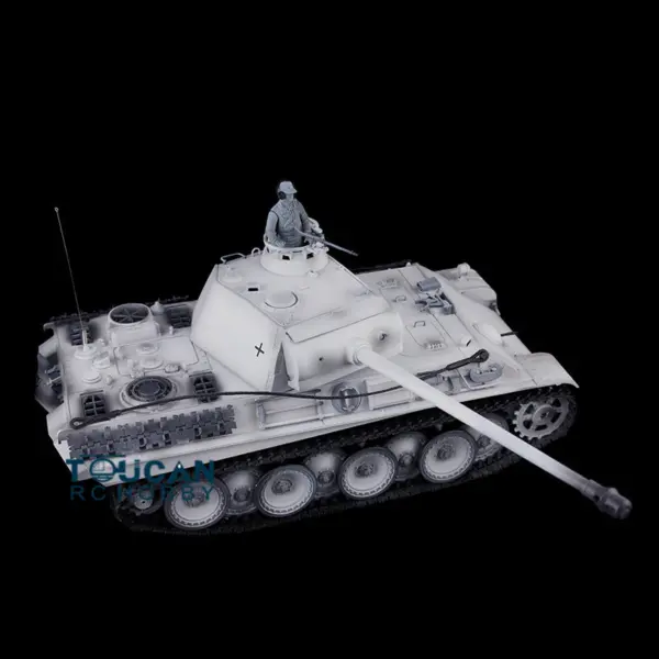 Henglong 1/16 RC Tank 7.0 3879 Customized German Tank Panther G RTR Tank w/ 360Degrees Rotating Turret Barrel Recoil Metal Road Wheel