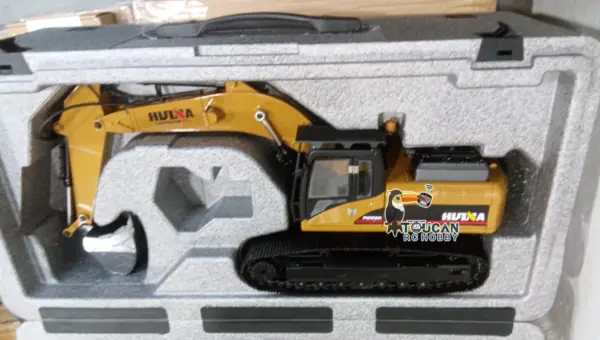 HUINA New Upgrade 580 1/14 Metal Excavator Model Engineering Vehicle Electric Ball Grabber 360 Rotating Shear Claw Sound Lights