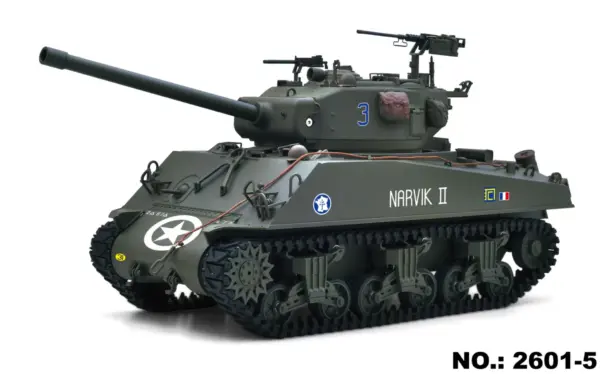 Large Hatch 1/16 Remote Control Tank Sherman M4A3 Infrared System Barrel Elevation Smoke Unit Metal Chassis Gearbox 360 Degrees Turret