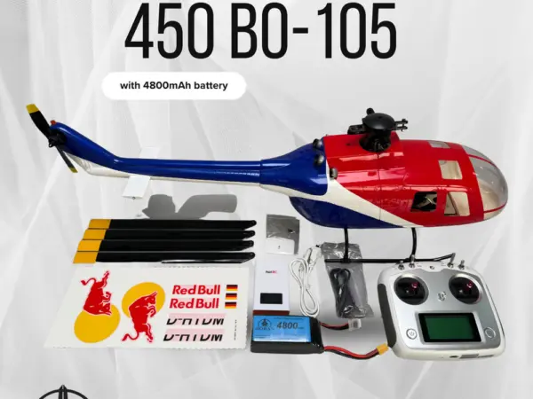 Roban BO-105 Red Bull 450 Size Scale Helicopter – RTF