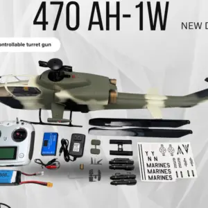 Roban AH-1 Cobra Jungle Camo 470 Size Scale Helicopter – RTF