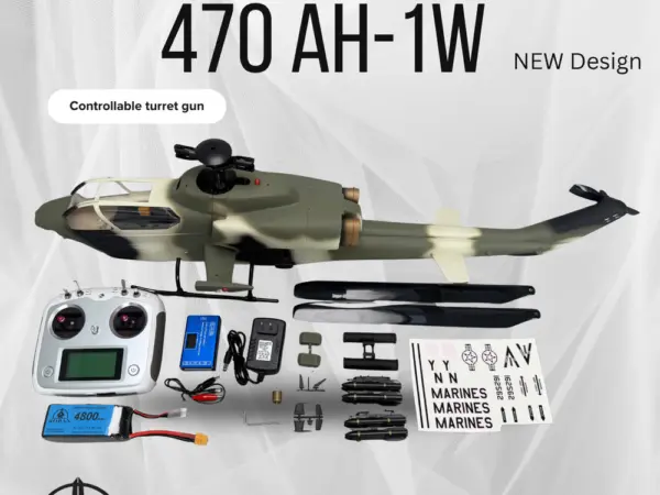 Roban AH-1 Cobra Jungle Camo 470 Size Scale Helicopter – RTF