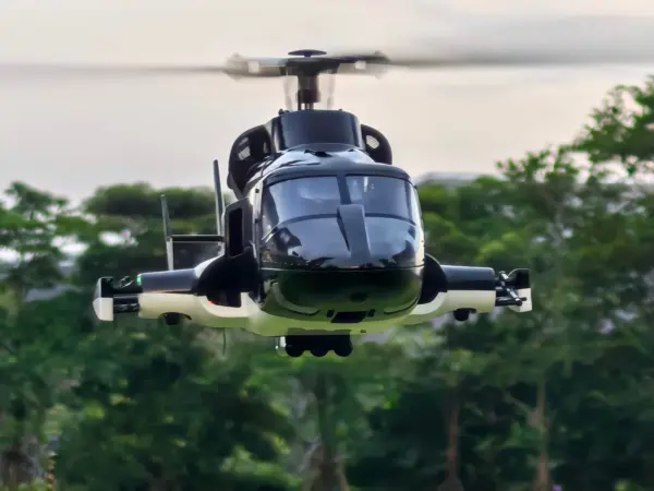 FLISHRC Airwolf V2 Pro 500 scale RC helicopter in flight