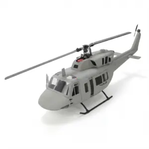 FLISHRC UH-1N Bell 212 Twin Huey (Gray) RTF FL500 V2 500-Class/Size Scale RC Helicopter