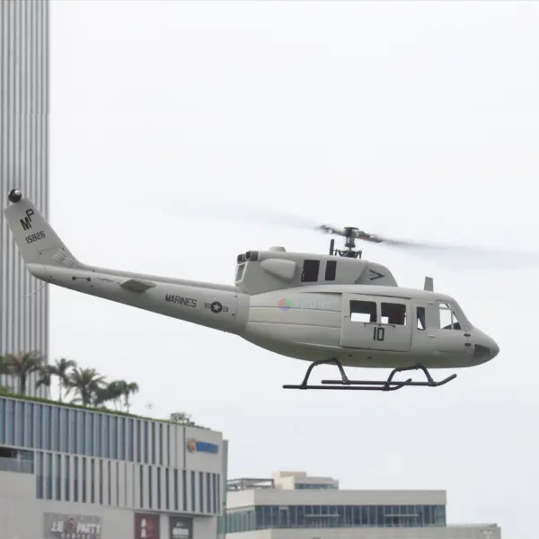 FLISHRC UH-1N Bell 212 Twin Huey (Gray) RTF FL500 V2 500-Class/Size Scale RC Helicopter