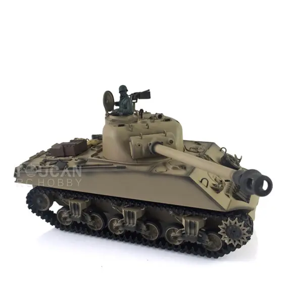 2.4G Henglong 1/16 Scale 7.0 Plastic M4A3 Sherman RTR RC Tank 3898 w/ 360Degrees Rotating Turret Short Barrel Smoking Outdoor Tank