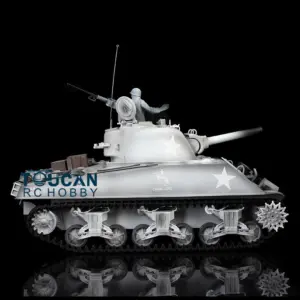 Henglong 1/16 7.0 RC Tank Plastic M4A3 Sherman 3898 w/ 360Degrees Rotating Turret Barrel Recoil Remote Control Tank Outdoor Tank 2.4G