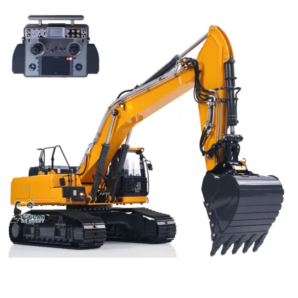 Metal 1/14 Remote Control Excavator E400 Pro 9CH Valves RC Hydraulic Digger Construction Vehicles Stainless Steel Arm Frsky Radio Cooling Fan