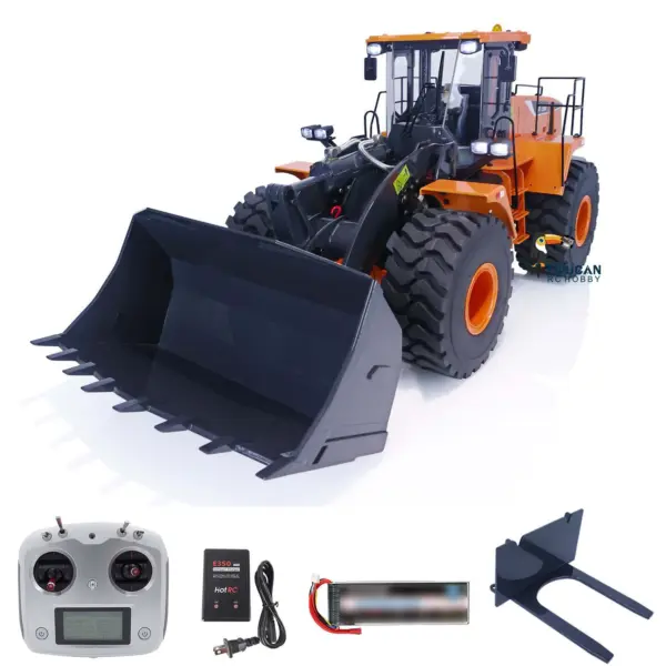 Metal 1/14 RC Loader WA470 Hydraulic Remote Control Construction Vehicle RTR Wheeled Truck Lights Sound Battery Charger for Sale