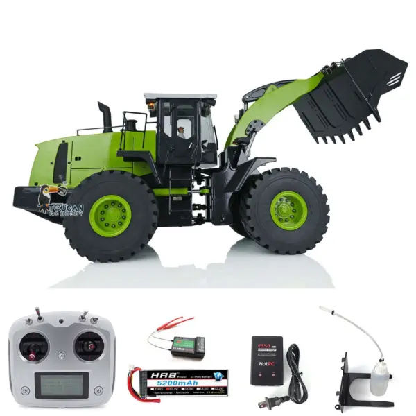 Metal 1/14 RC Loader WA470 Hydraulic Remote Control Construction Vehicle RTR Wheeled Truck Lights Sound Battery Charger for Sale